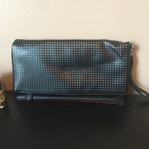 Black and red clutch